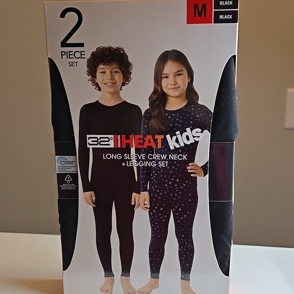 32 Degrees Kids Heat Set - Black Print - Medium
